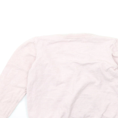 Malwee Girls Pink  Knit Cardigan Jumper Size 6 Years