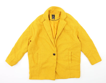 Atmosphere Womens Yellow   Overcoat Coat Size 10