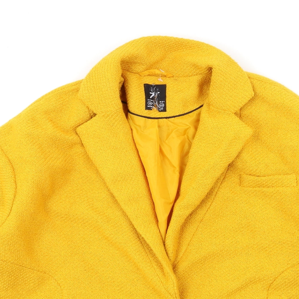 Atmosphere Womens Yellow   Overcoat Coat Size 10