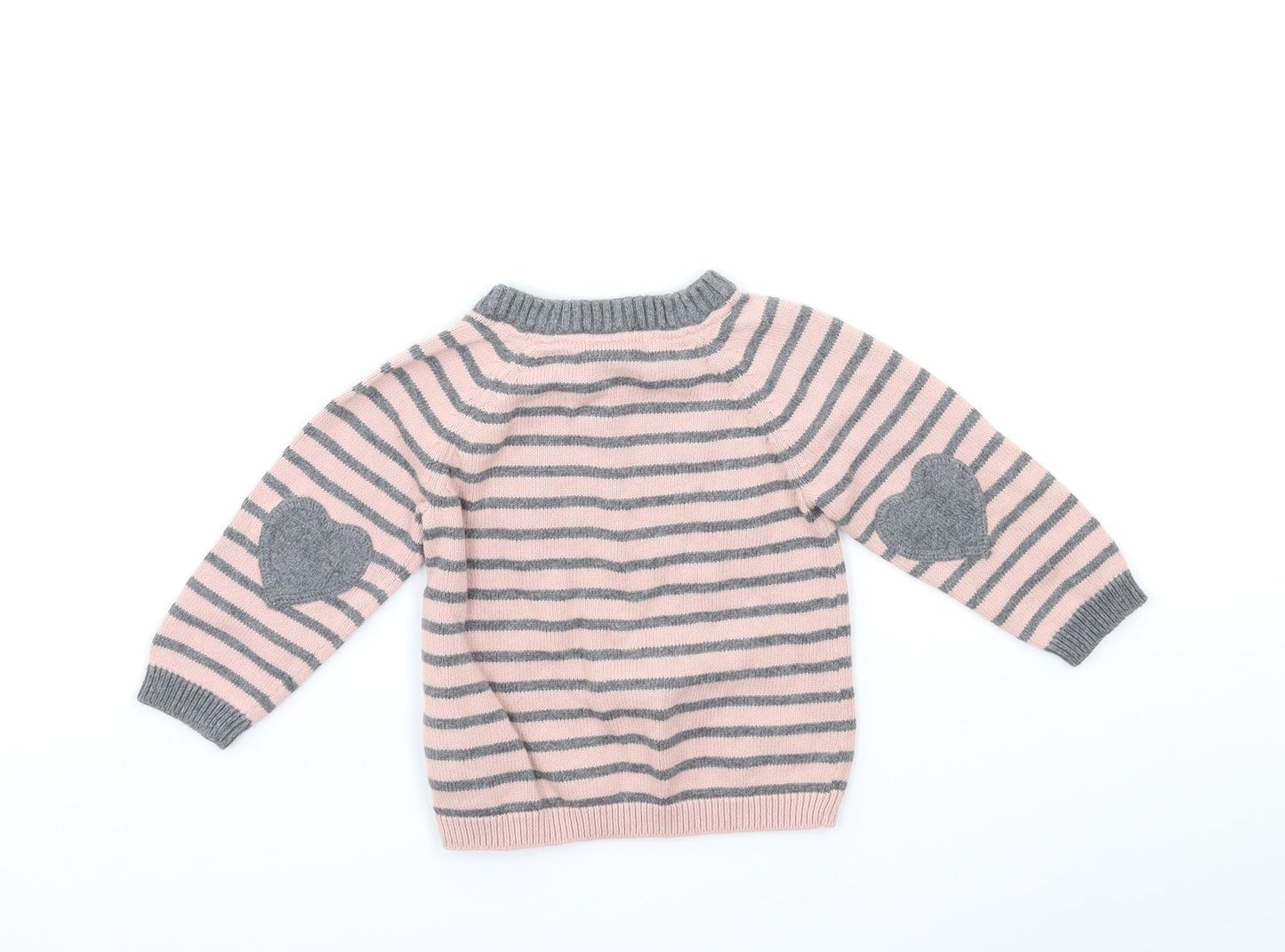 H&M Baby Pink Striped  Pullover Jumper Size 6-9 Months