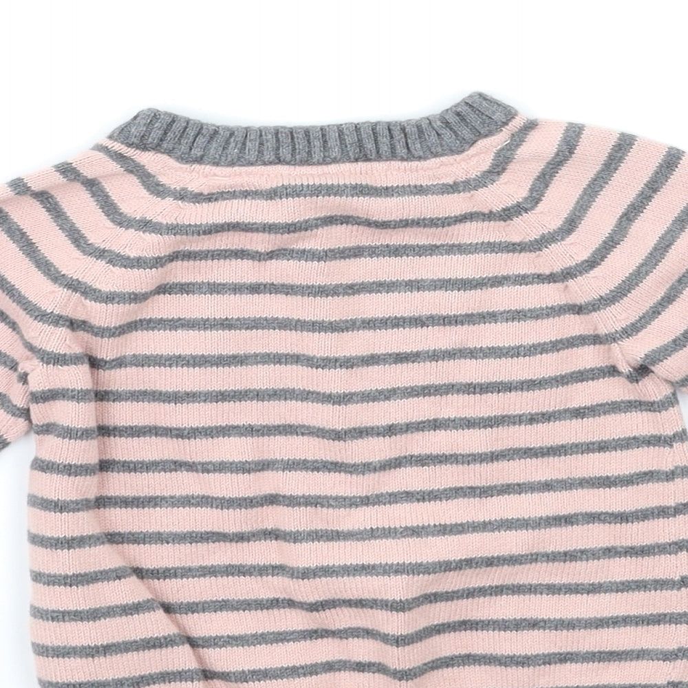 H&M Baby Pink Striped  Pullover Jumper Size 6-9 Months