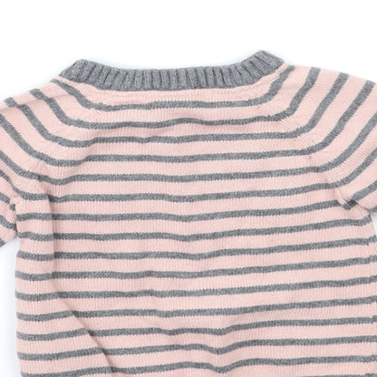 H&M Baby Pink Striped  Pullover Jumper Size 6-9 Months