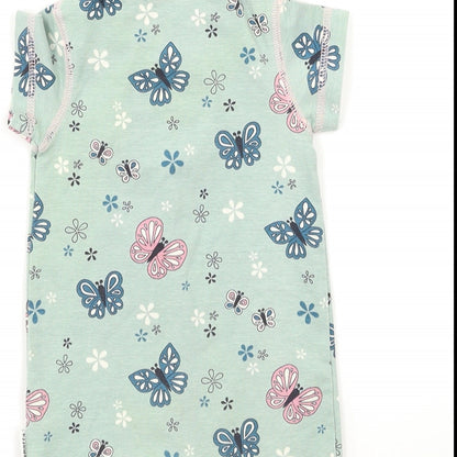 MAXMORRD Baby Green Floral  Babygrow One-Piece Size 0-3 Months