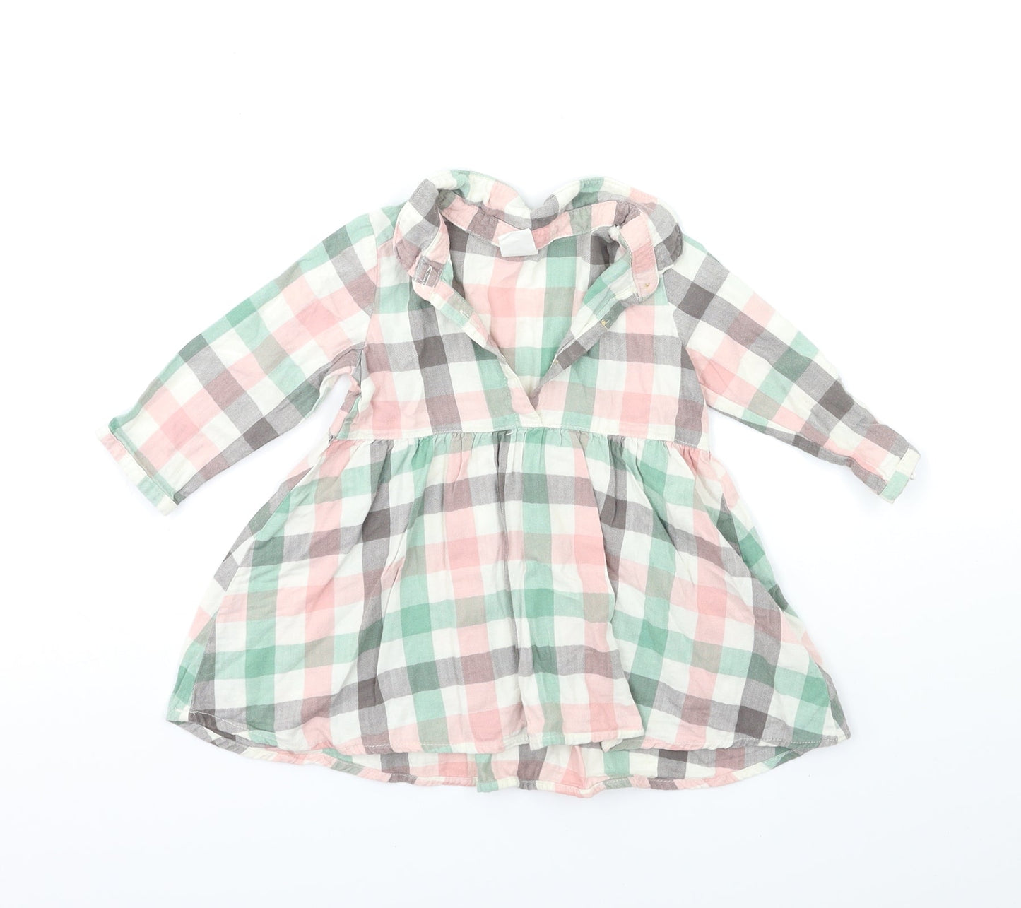 H&M Baby Pink Check  Shift  Size 6-9 Months