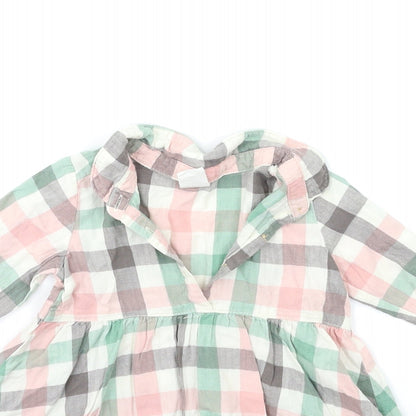 H&M Baby Pink Check  Shift  Size 6-9 Months