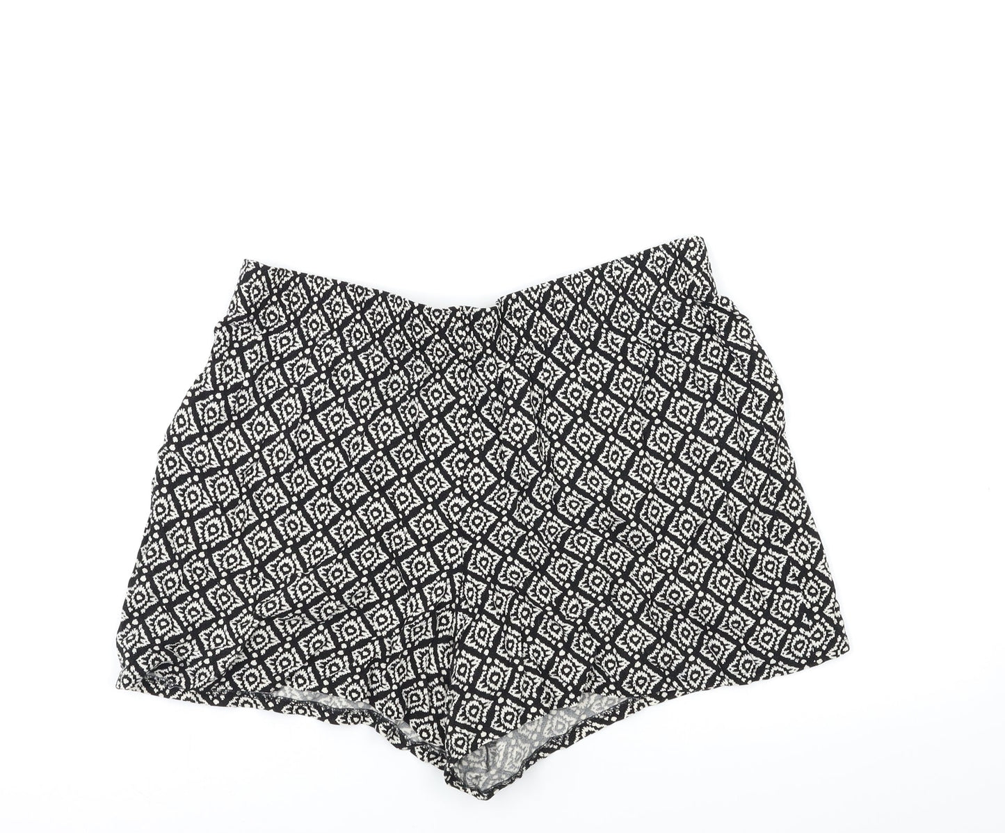 Papaya Womens Black Geometric  Bermuda Shorts Size 12