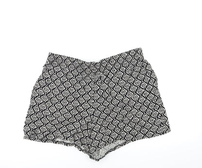Papaya Womens Black Geometric  Bermuda Shorts Size 12