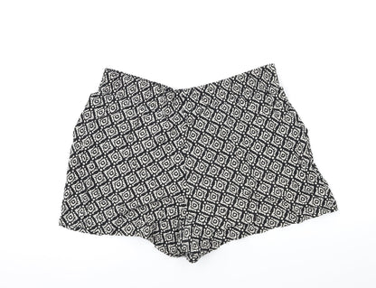 Papaya Womens Black Geometric  Bermuda Shorts Size 12