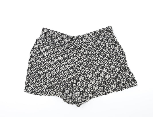 Papaya Womens Black Geometric  Bermuda Shorts Size 12