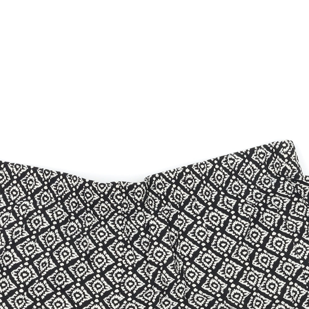 Papaya Womens Black Geometric  Bermuda Shorts Size 12