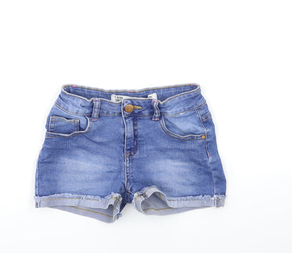 Denim & Co. Girls Blue  Denim Hot Pants Shorts Size 7-8 Years