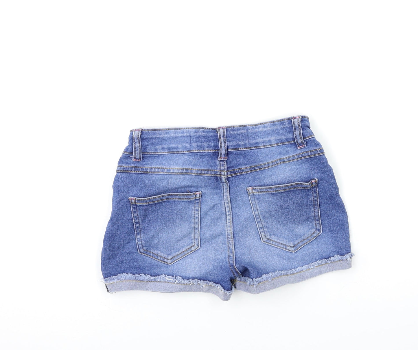 Denim & Co. Girls Blue  Denim Hot Pants Shorts Size 7-8 Years