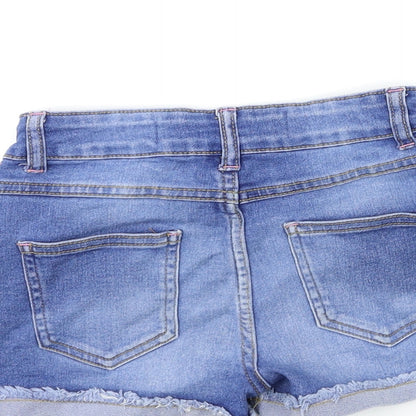 Denim & Co. Girls Blue  Denim Hot Pants Shorts Size 7-8 Years