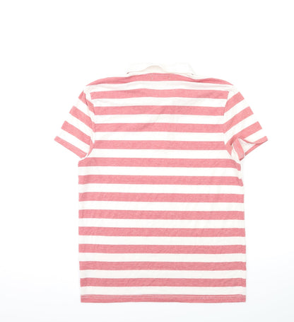 Topshop Mens Pink Striped   Polo Size M