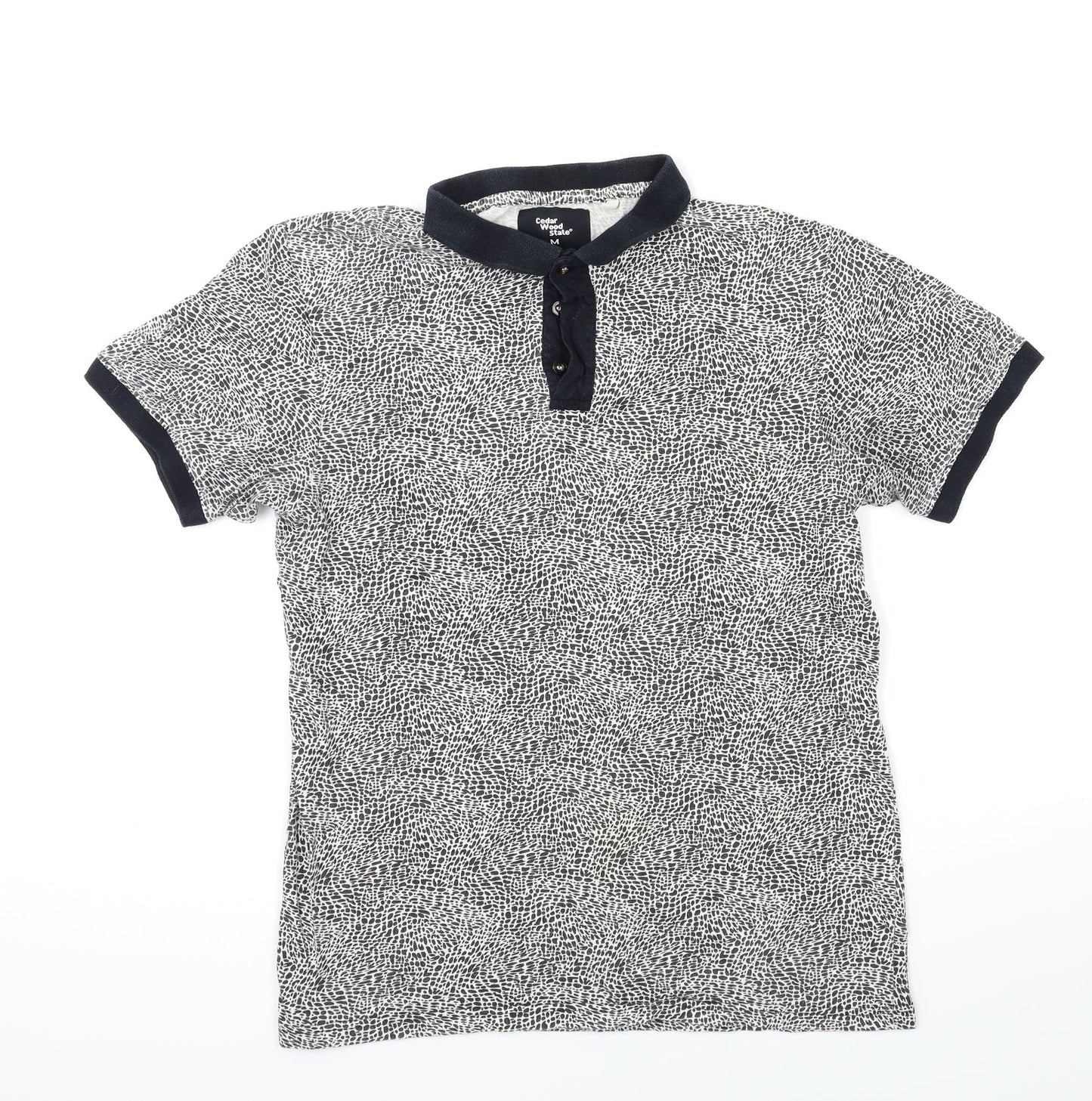 Cedar Wood State Mens Beige Animal Print   Polo Size M