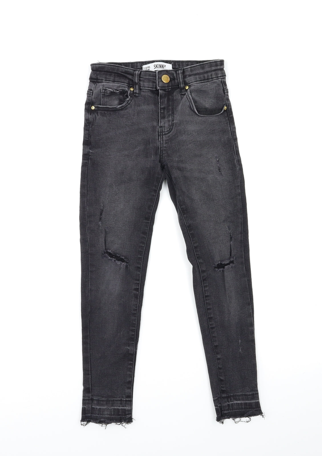 Denim & Co. Girls Black  Denim Skinny Jeans Size 7-8 Years