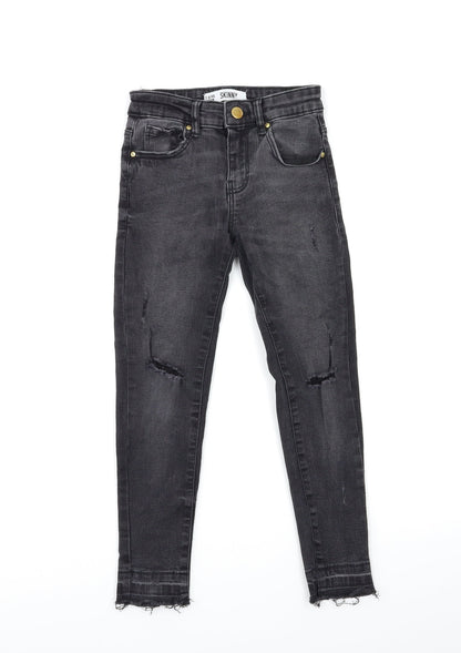 Denim & Co. Girls Black  Denim Skinny Jeans Size 7-8 Years
