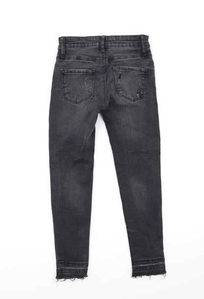 Denim & Co. Girls Black  Denim Skinny Jeans Size 7-8 Years