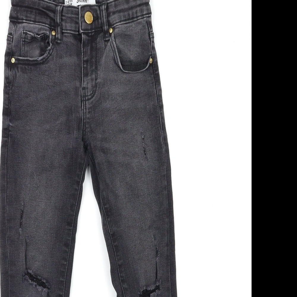 Denim & Co. Girls Black  Denim Skinny Jeans Size 7-8 Years