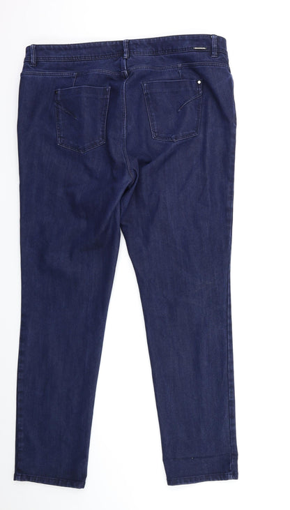 Preworn Womens Blue  Denim Straight Jeans Size 36 in L30 in