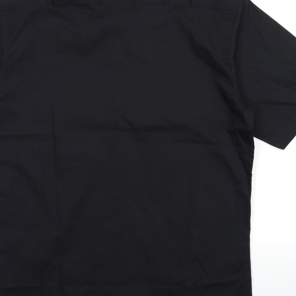 Mens UK Size 14.5 Premier Black  Button-Up Short Sleeve Casual Shirt