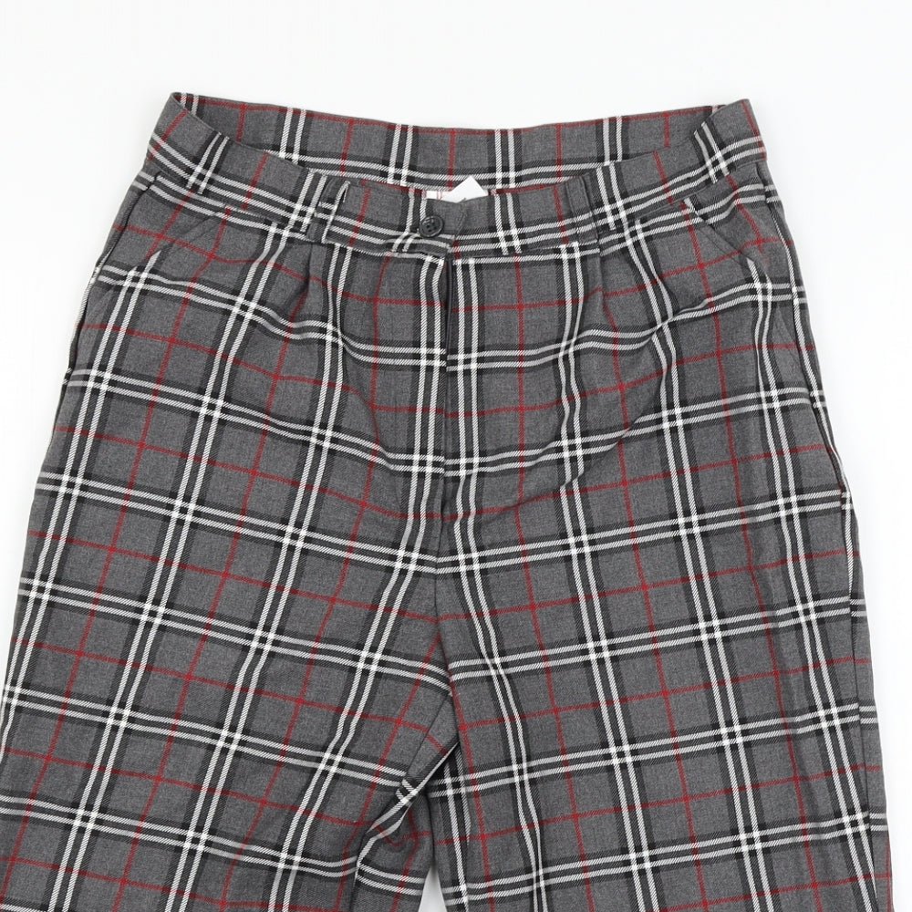 Cht Womens Grey Check  Cropped Trousers Size S L20 in