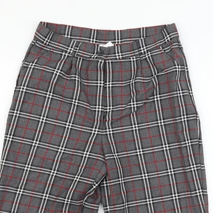 Cht Womens Grey Check  Cropped Trousers Size S L20 in