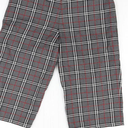 Cht Womens Grey Check  Cropped Trousers Size S L20 in