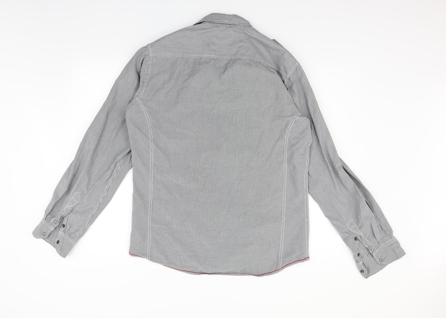 Mens UK Size L NEXT Grey  Button-Up Long Sleeve Casual Shirt