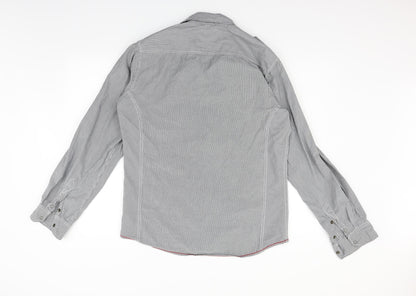 Mens UK Size L NEXT Grey  Button-Up Long Sleeve Casual Shirt