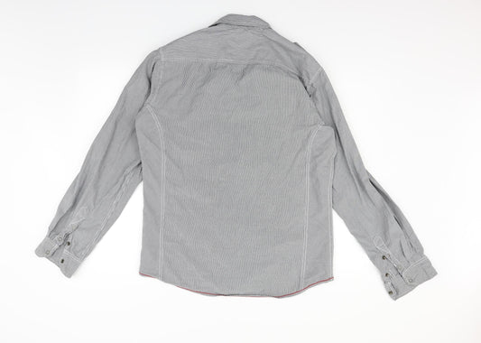 Mens UK Size L NEXT Grey  Button-Up Long Sleeve Casual Shirt