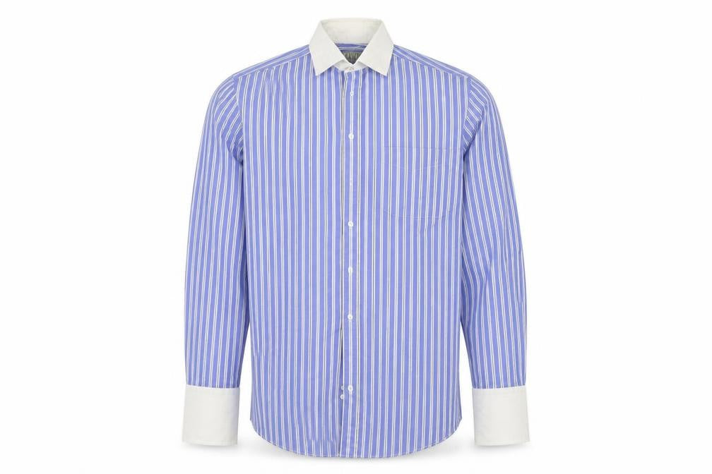 Mens UK Size 16 Christopher hayes Blue  Button-Up Long Sleeve Casual Shirt