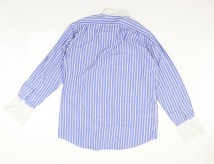 Mens UK Size 16 Christopher hayes Blue  Button-Up Long Sleeve Casual Shirt