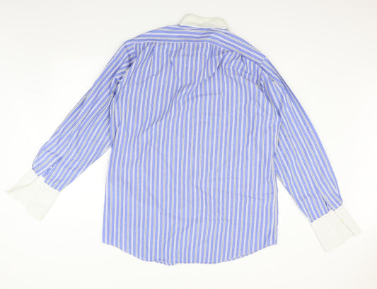 Mens UK Size 16 Christopher hayes Blue  Button-Up Long Sleeve Casual Shirt