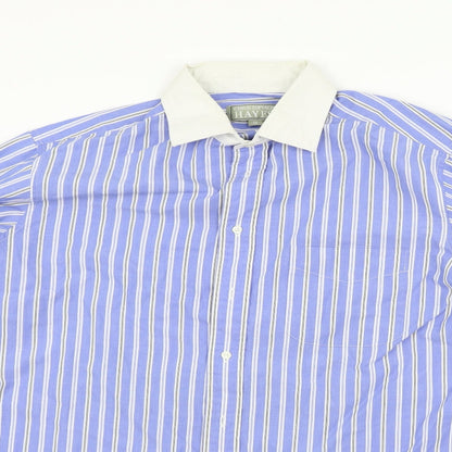 Mens UK Size 16 Christopher hayes Blue  Button-Up Long Sleeve Casual Shirt