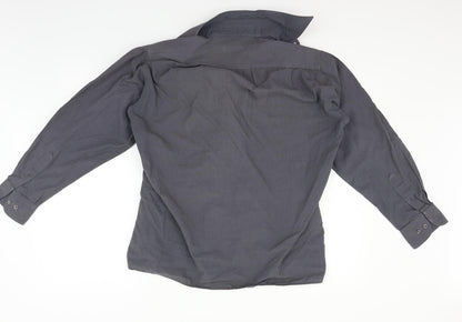 Mens UK Size 15 Pierre Cardin` Grey  Button-Up Long Sleeve Casual Shirt