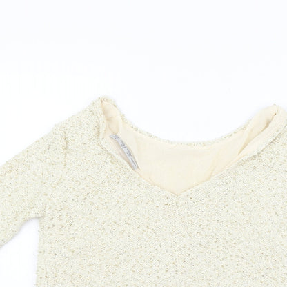 Laura Knit Womens Beige   Pullover Jumper Size M