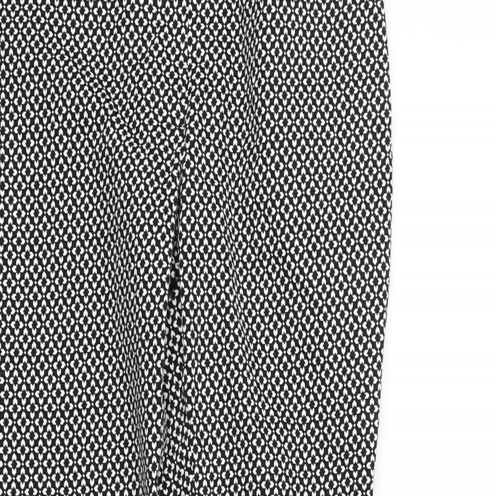 New Look Womens Black Geometric  Trousers  Size 8 L23 in