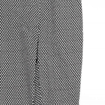 New Look Womens Black Geometric  Trousers  Size 8 L23 in