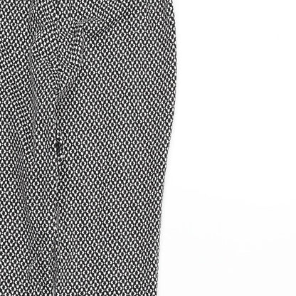 New Look Womens Black Geometric  Trousers  Size 8 L23 in