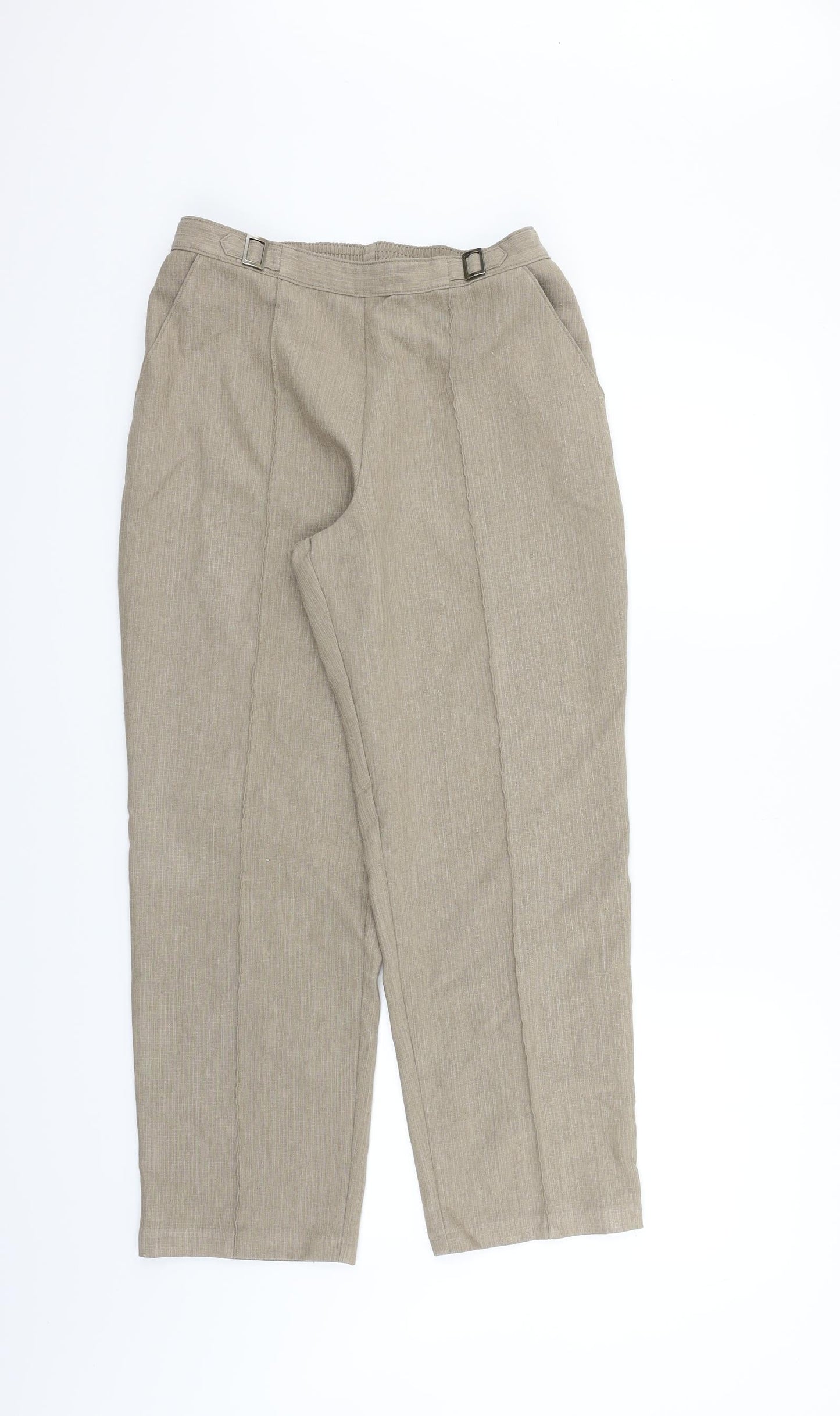 Womens UK Size 10 Marks and Spencer Regular Fit  Beige Trousers