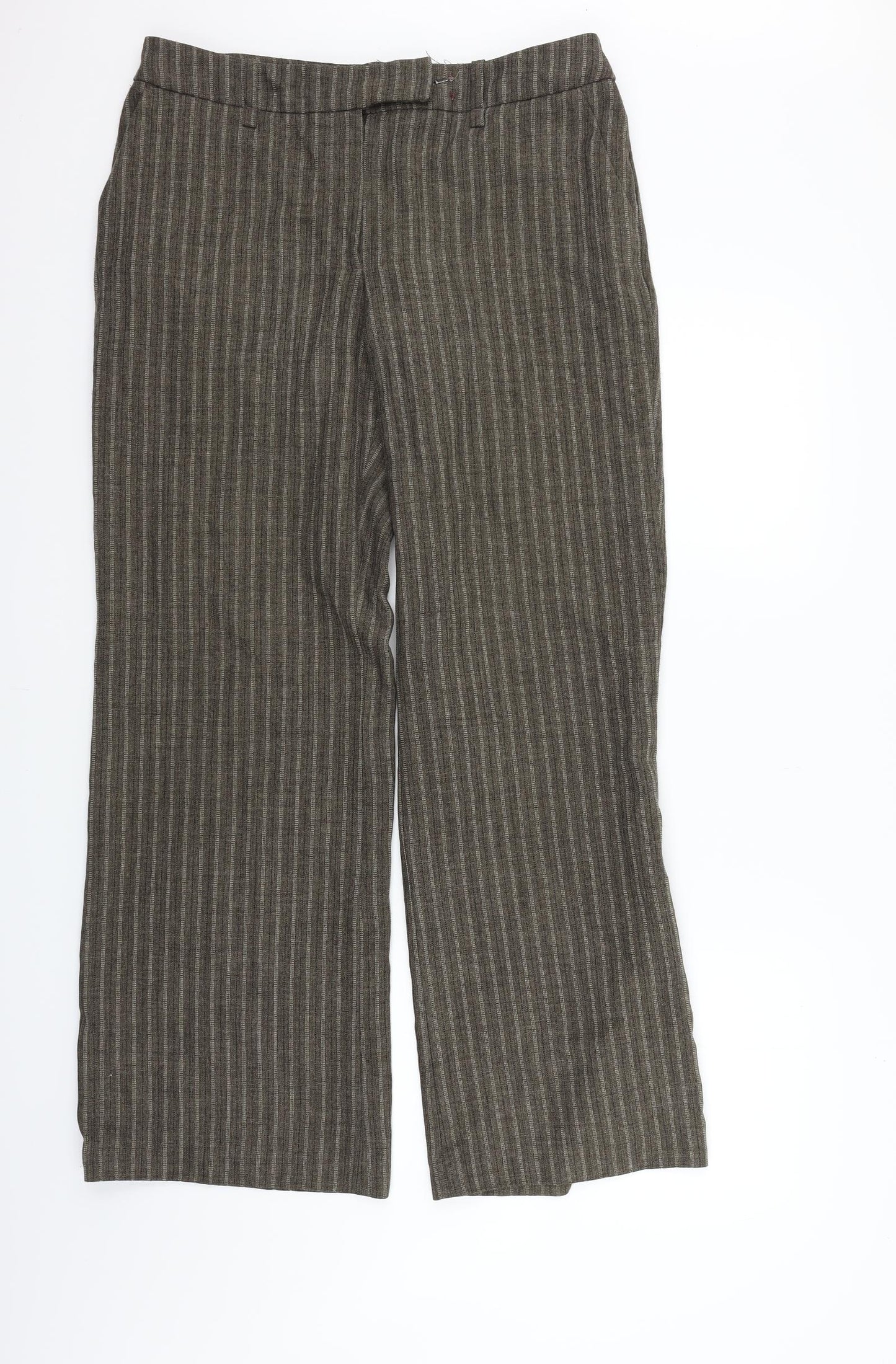 Womens UK Size 32 in H&M Regular Fit  Green Trousers