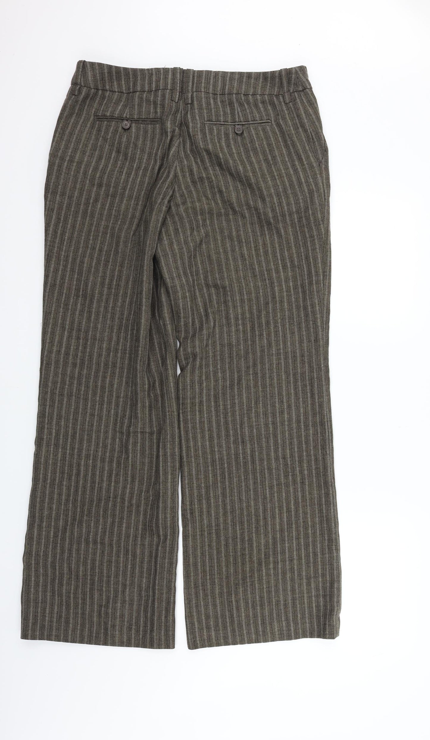 Womens UK Size 32 in H&M Regular Fit  Green Trousers