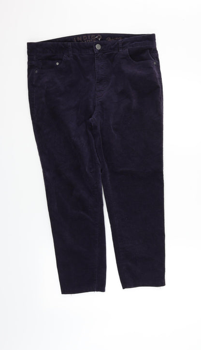 Indigo Womens Blue   Cropped Trousers Size 33 in L23 in