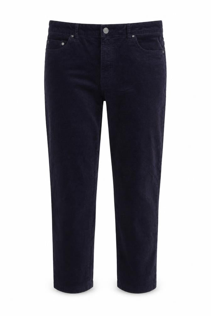 Womens UK Size 33 in Indigo Regular Fit Cropped Blue Trousers