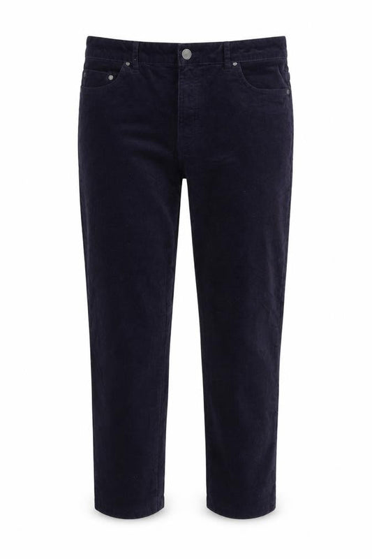 Womens UK Size 33 in Indigo Regular Fit Cropped Blue Trousers