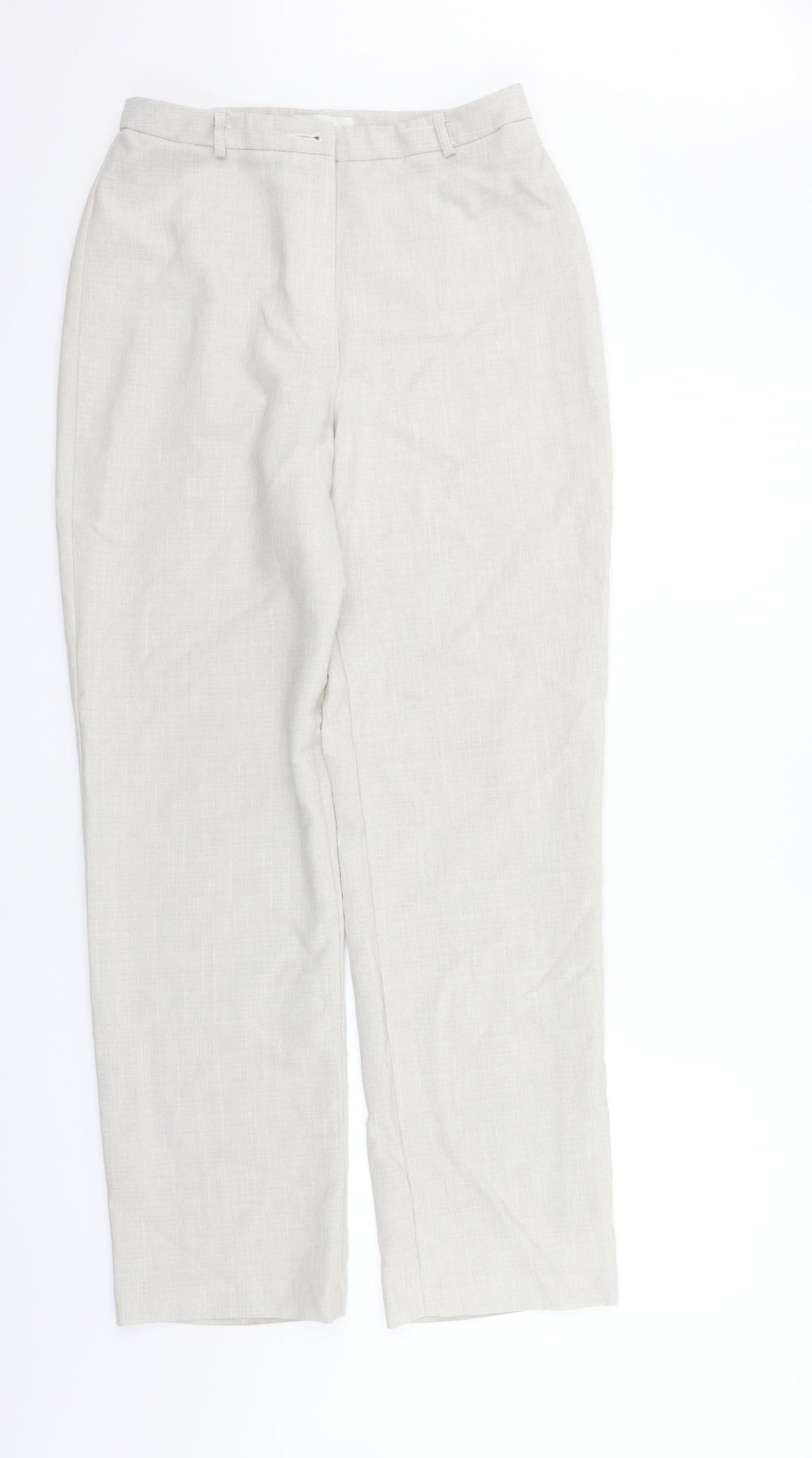 Womens UK Size 12 Marks and Spencer Regular Fit  Beige Trousers