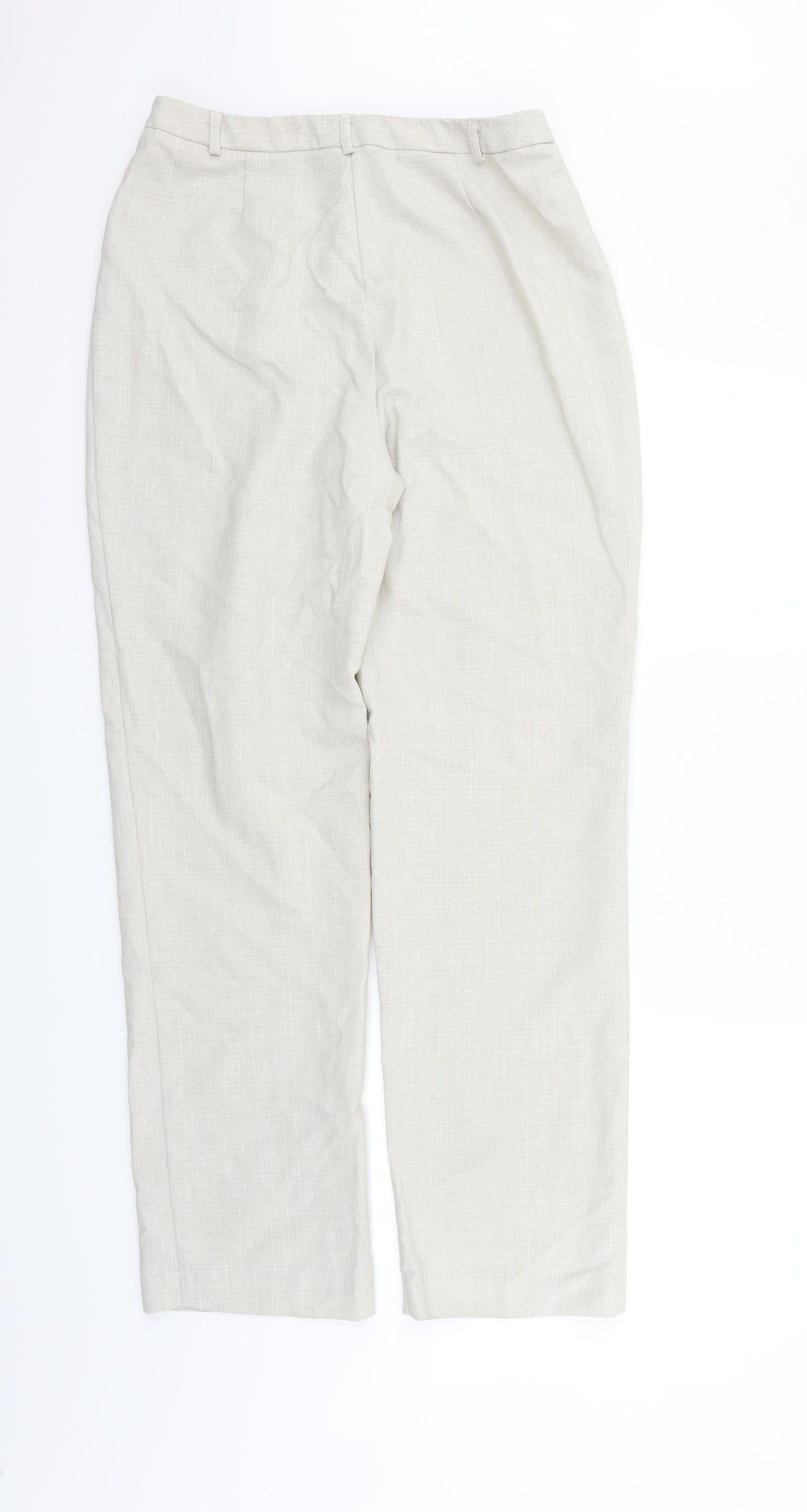 Womens UK Size 12 Marks and Spencer Regular Fit  Beige Trousers