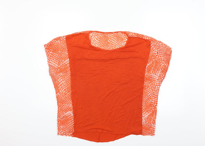 George Womens Orange Geometric  Basic Blouse Size 12