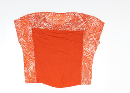 George Womens Orange Geometric  Basic Blouse Size 12